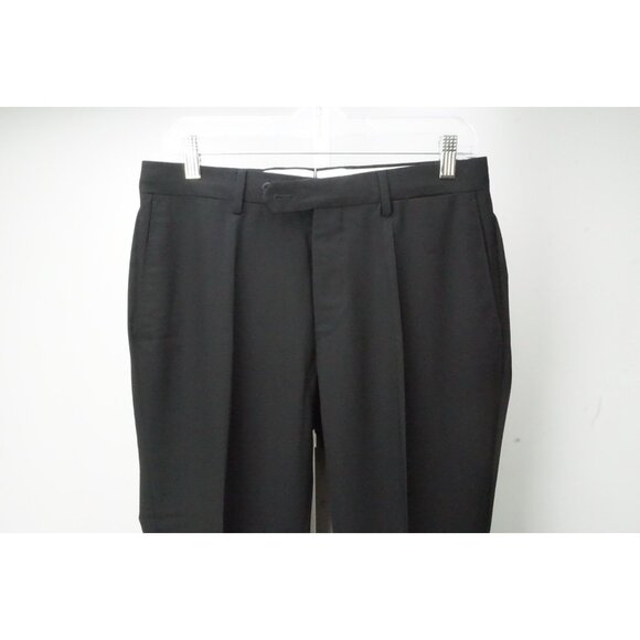 Burberry London Black Slim Fit 100% Wool Mens Pants Trousers Sz 46 EU NEW